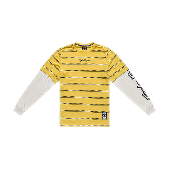 TLD PÁNSKÝ DRES S DLOUHÝM RUKÁVEM SKYLINE FAKIE RIDE TEE STRIPE BUTTER (33226000)