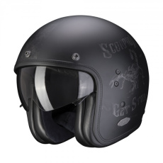 Moto přilba SCORPION BELFAST PIQUE matná černo/stříbrná