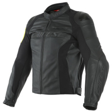 Moto bunda DAINESE VR46 POLE POSITION kožená černo/žlutá