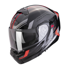 Moto přilba SCORPION EXO-930 EVO SIKON metal černo/stříbrno/červená