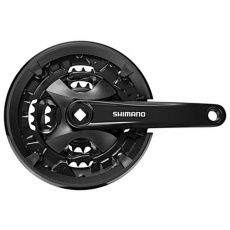 kliky SHIMANO FC-MT101-L, 170mm, 40-30-22 zubů, černé, s krytem, 9 speed, pro osu čtyřhran