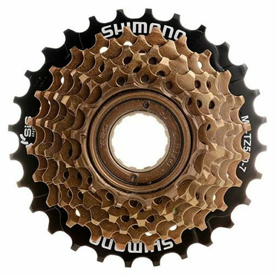 7-kolo SHIMANO MF-TZ500 14-28 zubů, hnědé/černé v krabičce