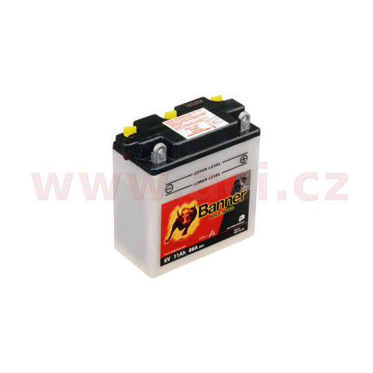 baterie 6V, 6N11A-3A, 11Ah, 88A, BANNER Bike Bull 122x62x132