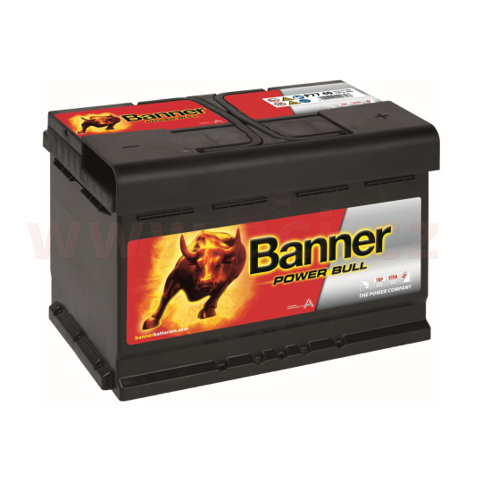 77Ah baterie, 700A, pravá BANNER Power Bull 278x175x190
