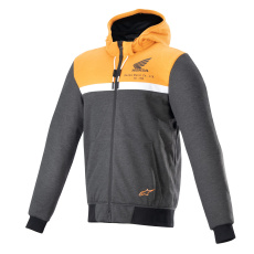 bunda CHROME STREET HOODIE HONDA kolekce, ALPINESTARS (černá/šedá/oranžová) 2024