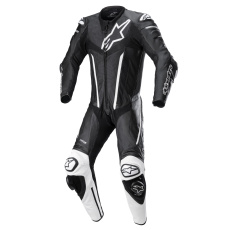 jednodílná kombinéza FUSION, TECH-AIR kompatibilní, ALPINESTARS (černá/bílá)