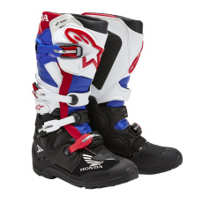 boty TECH 7 ENDURO DRYSTAR HONDA kolekce, ALPINESTARS (černá/bílá/modrá/červená) 2025