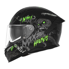 přilba N401 ZUMBI, NOX (černá matná,neon zelená) 2025