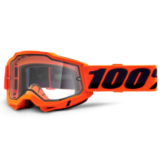 ACCURI 2, 100% Enduro Moto brýle Orange, čiré Dual plexi
