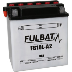 baterie 12V, YB10L-A2, 11Ah, 130A, konvenční 135x90x145, FULBAT (vč. balení elektrolytu)