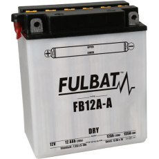 baterie 12V, YB12A-A, 12Ah, 155A, konvenční 134x80x160, FULBAT (vč. balení elektrolytu)