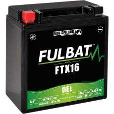 baterie 12V, YTX16-BS GEL (Husquarna), 14Ah, 230A, levá, bezúdržbová GEL technologie, 150x87x161, FULBAT (aktivovaná ve výrobě)  