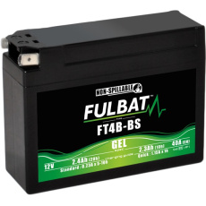 baterie 12V, YT4B-BS GEL, 12V, 2.3Ah, 40A, bezúdržbová GEL technologie 113x38x85 FULBAT (aktivovaná ve výrobě)