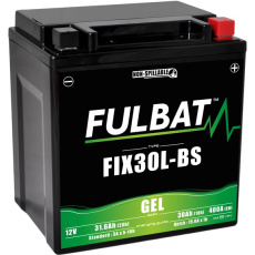 baterie 12V, YIX30L-BS GEL, 12V, 30Ah, 400A, bezúdržbová GEL technologie 165x125x175 FULBAT (aktivovaná ve výrobě)