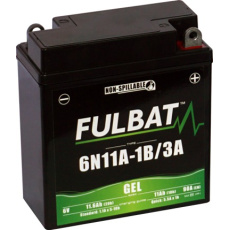 baterie 6V, 6N11A-1B/3A GEL, 11Ah, 90A, bezúdržbová GEL technologie 121x58x130 FULBAT (aktivovaná ve výrobě)