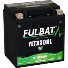 lithiová baterie  LiFePO4  YIX30L-BS FULBAT  12V, 18Ah, 900A, hmotnost 1,12 kg, 168x127x177