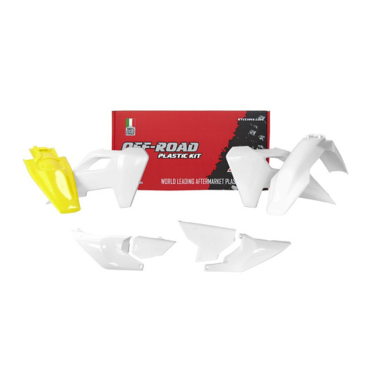 sada plastů HUSQVARNA, RTECH (bílo-žlutá, 6 dílů)