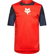 Dětský cyklo dres Fox Yth Defend Ss Jersey Elevated  Fluorescent Red