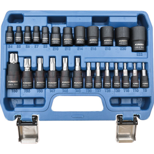 sada bitů „TX-profil“ s pohonem 1/2", 3/8“, 1/4" KUNZER