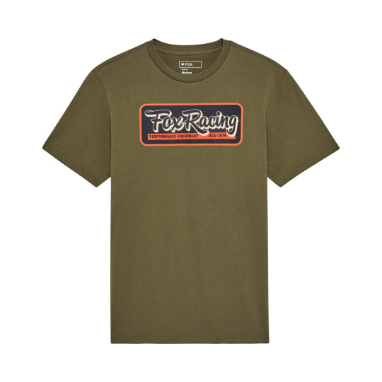 Pánské triko Fox Equipped s Prem Tee  Olive Green