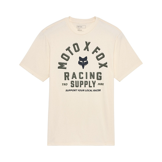 Pánské triko Fox Local Racer Ss Prem Tee  Off White