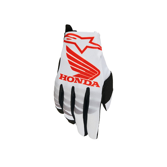 rukavice RADAR HONDA kolekce, ALPINESTARS (bílá/černá/červená) 2026 rukavice RADAR HONDA kolekce, ALPINESTARS (bílá/černá/červená) 2026