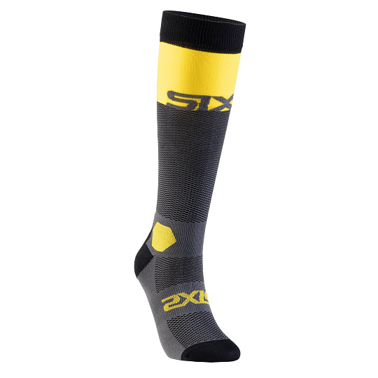 SIXS LONG RACING V2 podkolenky šedá/žlutá