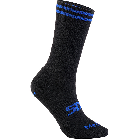 SIXS Merinos ponožky černá/modrá