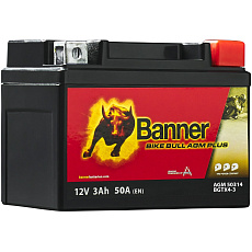 baterie AGM PLUS 12V, BGTX4-3, 3Ah, 50A, BANNER Bike Bull AGM PLUS 113x70x86