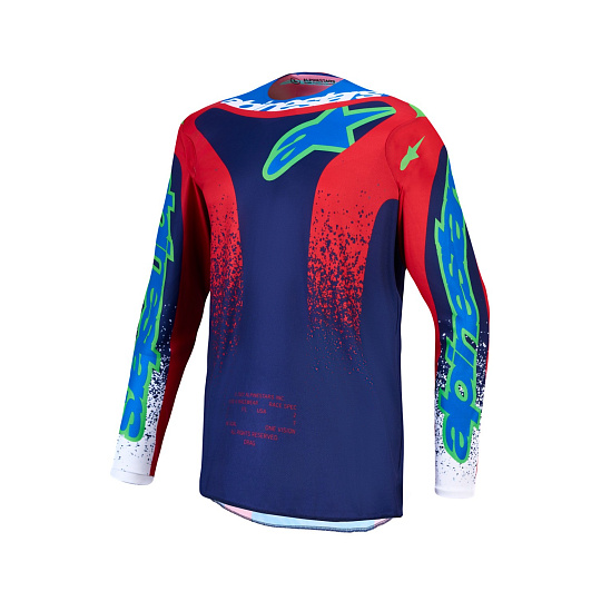 dres FLUID DRAG, ALPINESTARS (tmavě modrá/červená/zelená/bílá) 2027 dres FLUID DRAG, ALPINESTARS (tmavě modrá/červená/zelená/bílá) 2027