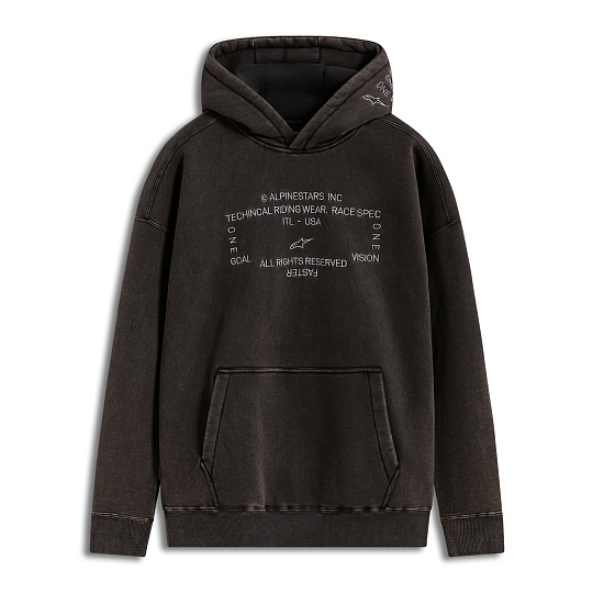 mikina INFINITE WASHED OVERSIZED HOODIE, ALPINESTARS (sepraná černá) mikina INFINITE WASHED OVERSIZED HOODIE, ALPINESTARS (sepraná černá)