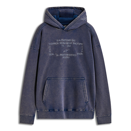 mikina INFINITE WASHED OVERSIZED HOODIE, ALPINESTARS (sepraná modrá) mikina INFINITE WASHED OVERSIZED HOODIE, ALPINESTARS (sepraná modrá)