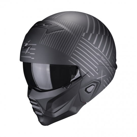 Moto přilba SCORPION EXO-COMBAT II MILES matná černo/stříbrná