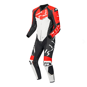 Moto kombinéza RICHA STRADALE GP jednodílná bílo/fluo červená