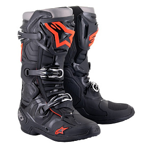boty TECH 10, ALPINESTARS (černá/červená fluo/šedá)