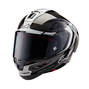 přilba SUPERTECH R10 ELEMENT, ALPINESTARS (karbon/stříbrná/černá) 2026