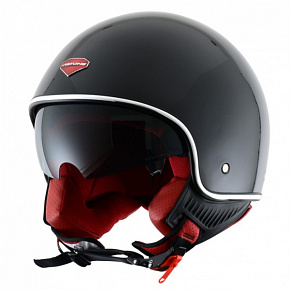 Moto přilba ASTONE MINIJET S RETRO černá se stříbrným lemem Moto přilba ASTONE MINIJET S RETRO černá se stříbrným lemem