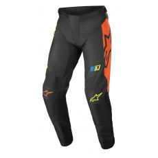 kalhoty RACER COMPASS, ALPINESTARS (černá/žlutá fluo/korálová)