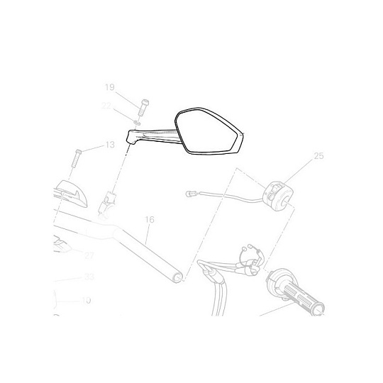 Ducati Diavel pravé zrcátko 52340242AC - použité