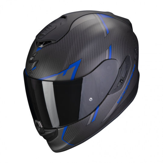 Moto přilba SCORPION EXO-1400 EVO CARBON AIR KENDAL matná černo/modrá