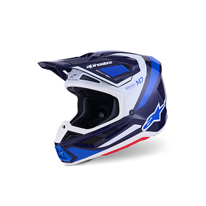 přilba SUPERTECH S-M7 RISE, ALPINESTARS (modrá/bílá) 2027 přilba SUPERTECH S-M7 RISE, ALPINESTARS (modrá/bílá) 2027