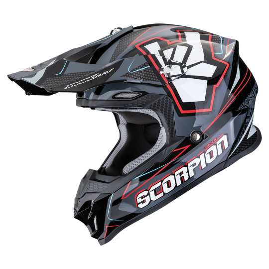 Moto přilba SCORPION VX-16 EVO AIR ROK černo/šedo/červená Moto přilba SCORPION VX-16 EVO AIR ROK černo/šedo/červená