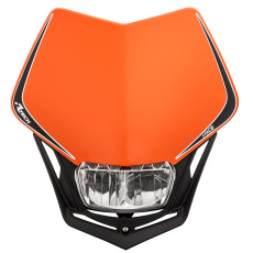 UNI přední maska včetně světla V-Face FULL LED, RTECH (oranžová/černá) UNI přední maska včetně světla V-Face FULL LED, RTECH (oranžová/černá)
