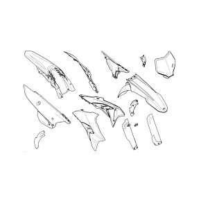 Sada plastů Ducati V21J 6992A261A Sada plastů Ducati V21J 6992A261A