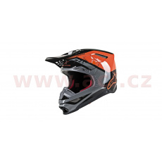 přilba SUPERTECH S-M8 TRIPLE, ALPINESTARS (oranžová/šedá/černá)