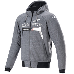 bunda CHROME IGNITION HOODIE, ALPINESTARS (šedá/bílá/černá/červená) 2026