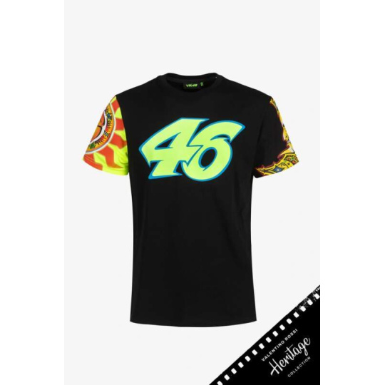 Tričko VR46 Valentino Rossi - Heritage černé - M