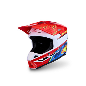 přilba S-M3 FALCON, ALPINESTARS (červená fluo/bílá/žlutá fluo) 2027
