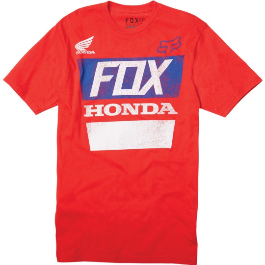 Pánské tričko Fox Honda Distressed Basic Tee Red