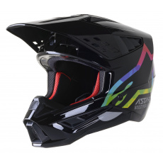 přilba S-M5 COMPASS 2022, ALPINESTARS (černá/stříbrná/barevná lesklá) přilba S-M5 COMPASS 2022, ALPINESTARS (černá/stříbrná/barevná lesklá)